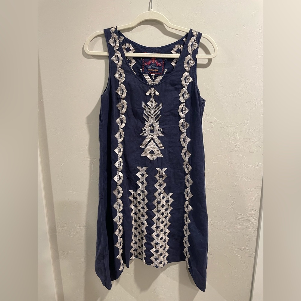 JW Los Angeles A Line Linen Blend Dress - Size Small